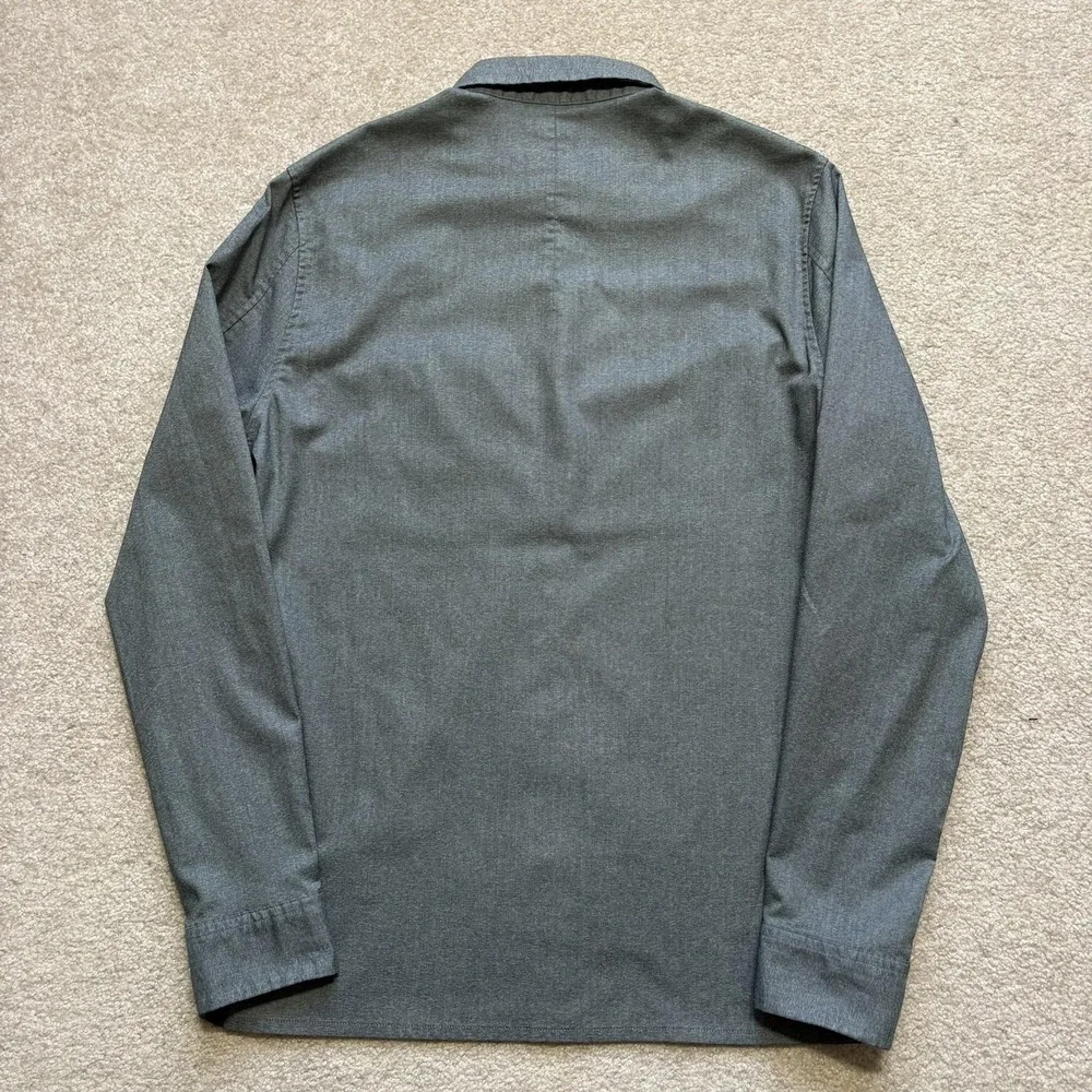 Lululemon‎ Shirt Mens Medium Gray Solid Button Up Long Sleeve Stretch Casual